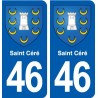 46 Saint Céré blason ville autocollant plaque stickers département