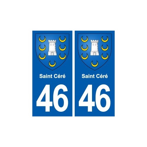 46 Saint Céré blason ville autocollant plaque stickers département