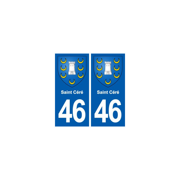 46 Saint Céré blason ville autocollant plaque stickers département