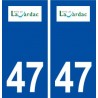 47 Lavardac logo autocollant plaque stickers ville