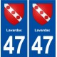 47 Lavardac blason autocollant plaque stickers ville