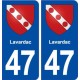 47 Lavardac blason autocollant plaque stickers ville