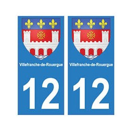 12 Villefranche-de-rouergue ville autocollant plaque
