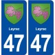 47 Layrac  blason autocollant plaque stickers ville