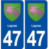47 Layrac  blason autocollant plaque stickers ville