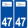 47 Layrac logo autocollant plaque stickers ville