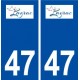 47 Layrac logo autocollant plaque stickers ville