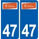 47 Casseneuil  logo autocollant plaque stickers ville