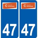 47 Casseneuil  logo autocollant plaque stickers ville