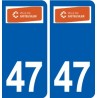 47 Casseneuil  logo autocollant plaque stickers ville
