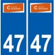47 Casseneuil  logo autocollant plaque stickers ville