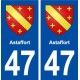 47 Astaffort blason autocollant plaque stickers ville