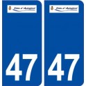 47 Astaffort blason autocollant plaque stickers ville