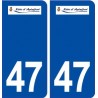 47 Astaffort blason autocollant plaque stickers ville