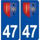 47 Miramont de Guyenne blason autocollant plaque stickers ville