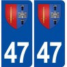 47 Miramont de Guyenne blason autocollant plaque stickers ville
