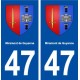 47 Miramont de Guyenne blason autocollant plaque stickers ville