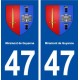 47 Miramont de Guyenne blason autocollant plaque stickers ville