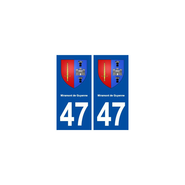 47 Miramont de Guyenne blason autocollant plaque stickers ville