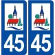 45 Lorris logo ville autocollant plaque stickers