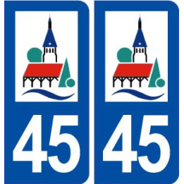 45 Lorris logo ville autocollant plaque stickers