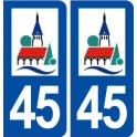 45 Lorris logo ville autocollant plaque stickers