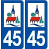 45 Lorris logo ville autocollant plaque stickers