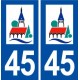 45 Lorris logo ville autocollant plaque stickers