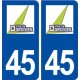 45 Dordives logo ville autocollant plaque stickers