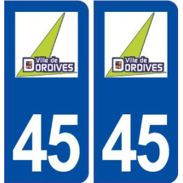 45 Dordives logo ville autocollant plaque stickers