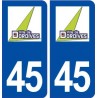45 Dordives logo ville autocollant plaque stickers