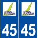 45 Dordives logo ville autocollant plaque stickers
