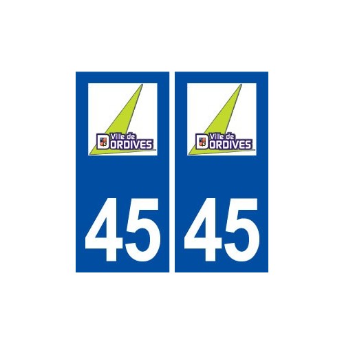 45 Dordives logo ville autocollant plaque stickers
