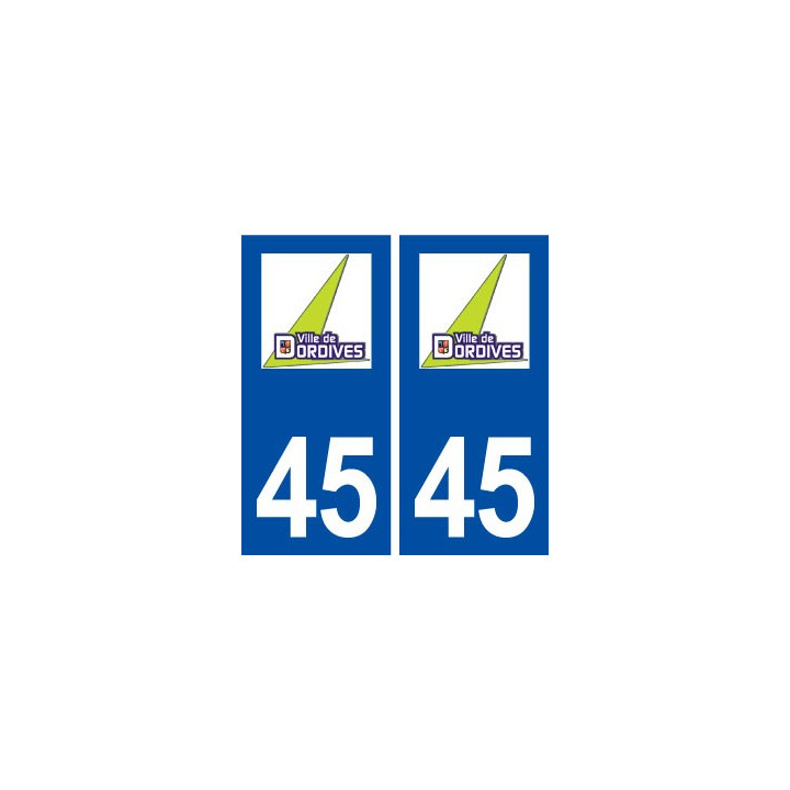 45 Dordives logo ville autocollant plaque stickers