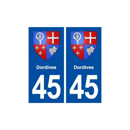 45 Dordives blason ville autocollant plaque stickers