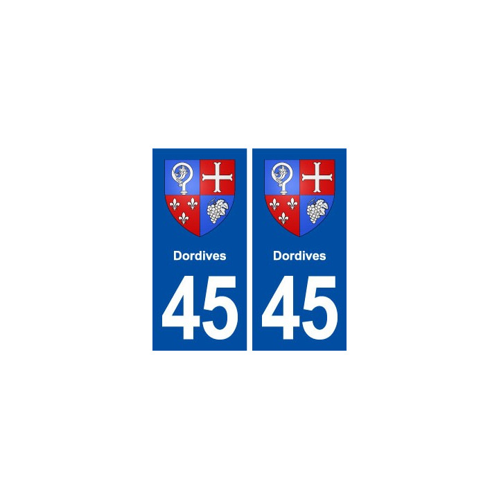 45 Dordives blason ville autocollant plaque stickers
