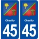 45 Chevilly  blason ville autocollant plaque stickers