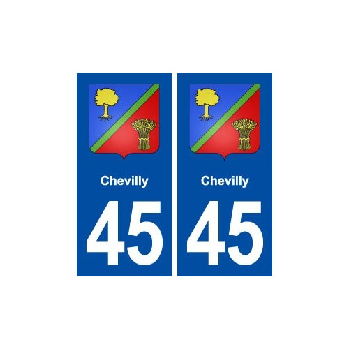 45 Chevilly  blason ville autocollant plaque stickers