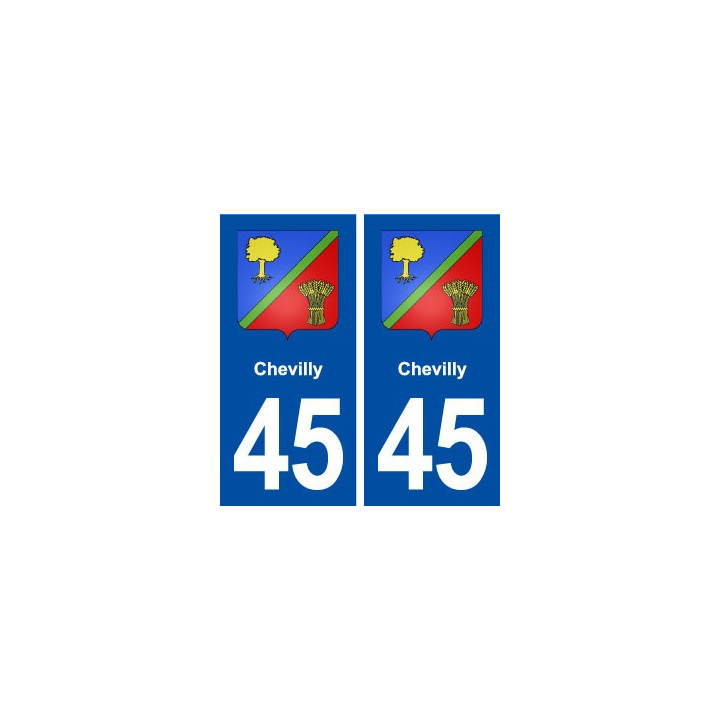 45 Chevilly  blason ville autocollant plaque stickers