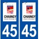 45 Chaingy logo ville autocollant plaque stickers