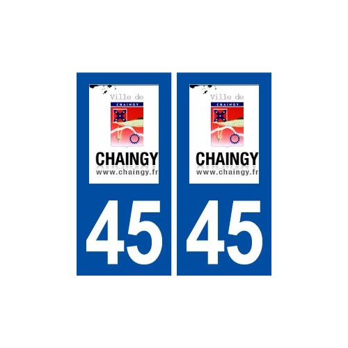 45 Chaingy logo ville autocollant plaque stickers