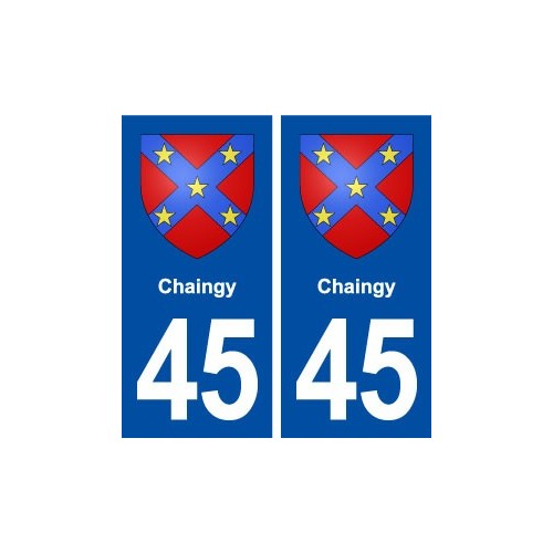 45 Chaingy ville blason autocollant plaque immatriculation