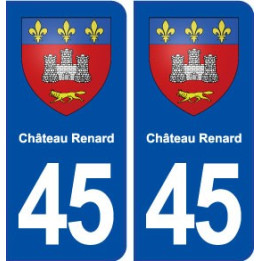 45 Château Renard ville blason autocollant plaque immatriculation