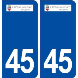 45 Château Renard ville logo autocollant plaque immatriculation