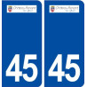 45 Château Renard ville logo autocollant plaque immatriculation