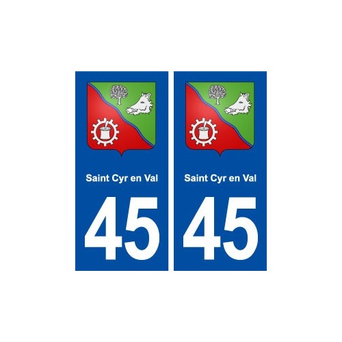45 Saint Cyr en Val blason ville autocollant plaque stickers