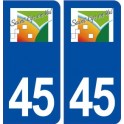 45 Saint Cyr en Val ville logo autocollant plaque immatriculation