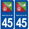 45 Saint Cyr en Val blason ville autocollant plaque stickers