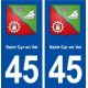 45 Saint Cyr en Val blason ville autocollant plaque stickers