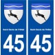 45 Saint Denis de l'Hôtel blason ville autocollant plaque stickers